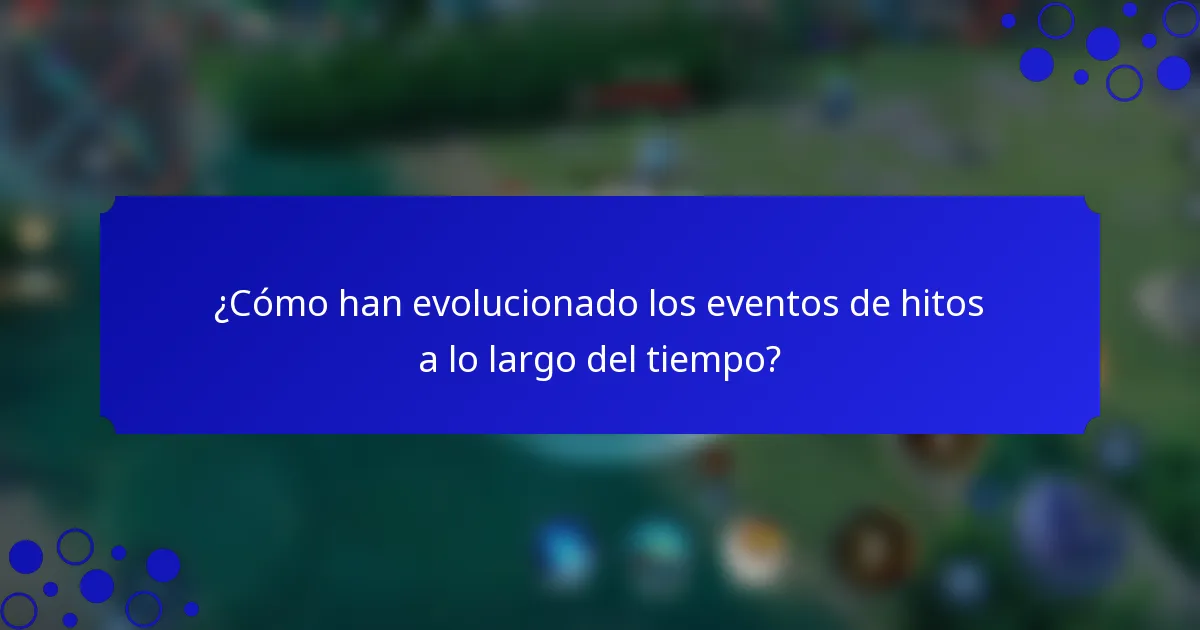 ¿Cómo han evolucionado los eventos de hitos a lo largo del tiempo?