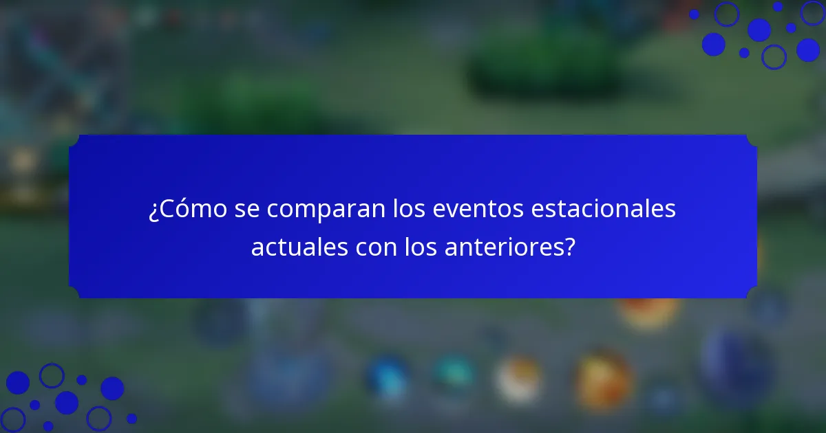 ¿Cómo se comparan los eventos estacionales actuales con los anteriores?